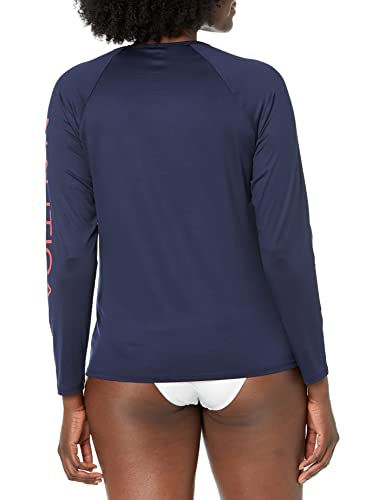 Image of Nautica Women's Long Sleeve Rashguard - Quick-Dry, UPF Protection, Swim Shirt, Pool, Beach, Hiking, Yoga, Volleyball