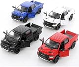 KiNSMART - 2019 Dodge Ram 1500 Pickup 1:46 O Scale 5' Die Cast Metal Model Toy Truck (4Set)