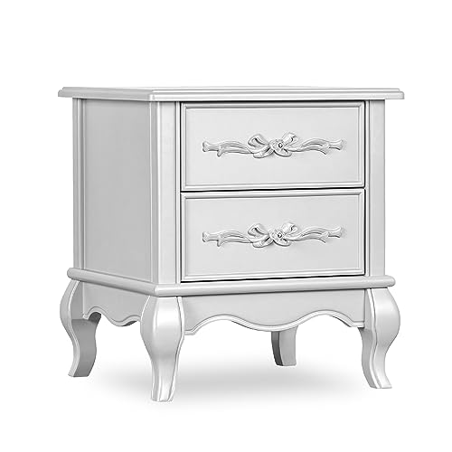Image of Evolur Aurora Nightstand in Akoya Grey Pearl/Silver Mist