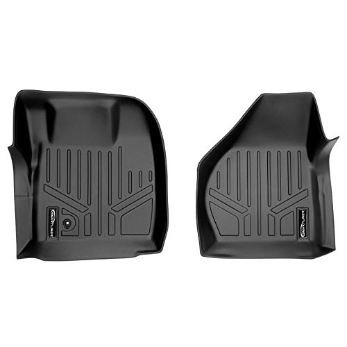 SMARTLINER Custom Floor Mats 1st Row Liner Set Black for 2008-2010 Ford F-250 / F-350 / F-450 / F-550 Super Duty (All Models)