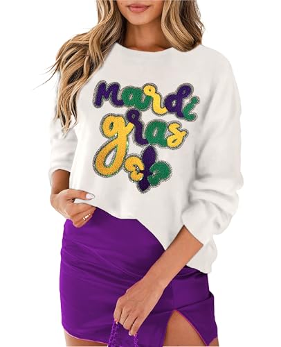 Image of SELINK Women's Holiday Sweater Crew Neck Print Casual Long Sleeve Pullover