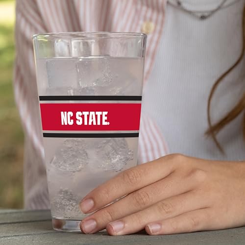 Image of Logo Brands NCAA 16 oz Pint Glass - Durable Glass With Bold Team Color- Chip-Resistant Rim Drinkware For Fans, Tailgates, Home Bars & Everyday Use