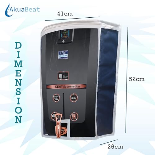 Image of Water Purifier Cover Compatible with Kent Supreme Star RO+UV+UF+TDS - Dustproof, Waterproof, Oil Stain Protection, Transparent Front, Velcro Closure, Fits Wall-Mounted /Table-Top