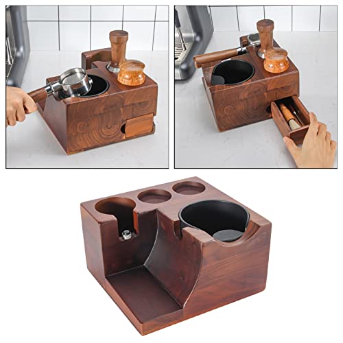 JYJZHX KFJDQDL Filtro de café de Madera Soporte de manipulto Espresso Tamper Mat Stand Stand Slag Caja Accesorios de… - Imagen 6