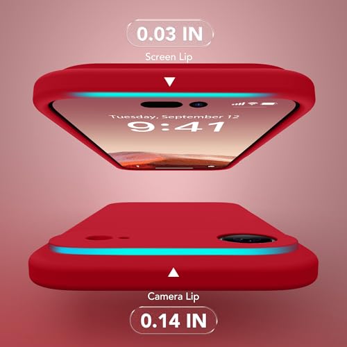 Image of Magnetic for iPhone Air Case, Compatible with MagSafe, [Full Camera Protection][Screen Protector] Silicone Shockproof Protective Phone Case for iPhone 17 Air 6.5 inch, Deep Red