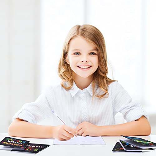 Cinrobiye 24 Pcs Mini Colorful Notebooks, Funny Motivational Journals Notepads Inspirational Notepads Small Pocket Notebook for Kids Teacher School Office Gift Bulk Prizes Travel Supplies (Black)