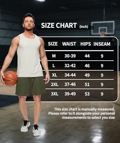 Little Beauty 3 Pack Mens Gym Basketball Shorts 9" Fast Dry Running Athletic Shorts with Pockets for Casual Workout Black Dark Gray Green 3XL - image 6