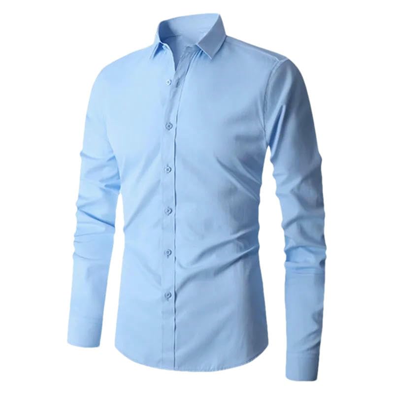 Chemise boutonnée manches longues homme idéale pour le bureau et les sorties