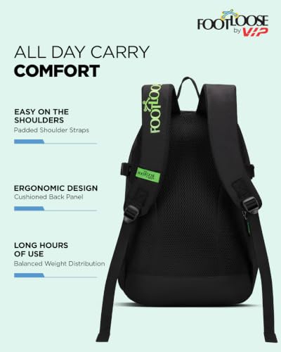 Image of FOOTLOOSE by VIP Kinetic Laptop Backpack for Men & Women | 30 Litre Travel Backpack with 15.6 inch Laptop Compartment | Office, College, School Backpack