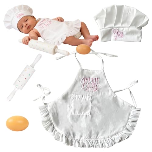 Accessoires de photographie pour bébé style mini chef cuisinier lors des séances photo