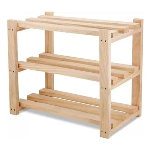 Sapateira Prateleira Mesa de Canto em Madeira Pinus 60x50x30 cm