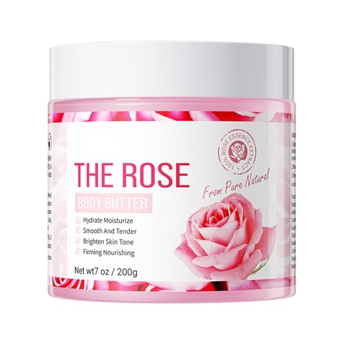 Crema Corporal Body Butter Lotion - Hidratante Intenso Para Piel Seca, 200g - Loción Nutritiva Y Reparadora De Larga Duración - Ideal Para Cuidado Diario De La Piel (Rosa)
