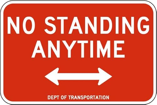 No Standing Anytime �T�C�� ���ԕW���Ȃ� ���ԕW���Ȃ� �~�܂����藧�����肵�Ȃ��Ŕ� Item2024-19894 ���^�� �u���L�Ŕ� 12 x 16�C���` �ǂ݂₷�����S�W�� ����/���O�p