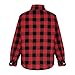 Mens and Boys Long Sleeve Button Down Plaid Flannel Shirts with Chest Pocket Family Matching Outfits for Fall Winter Red
