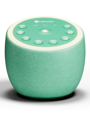 Hotmoon White Noise Machine with 40 High-Fidelity Sounds, Sleep Sound Machine with Memory Functions, 8 Lighting Modes, USB Power Supply, for Sleep & Noise Reduction in Bedrooms and Offices, Plug-in.