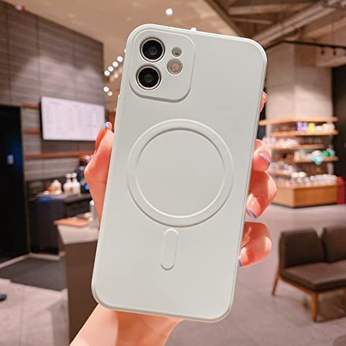 Coque chargement sans fil iPhone 11 Pro blanc antique silicone liquide