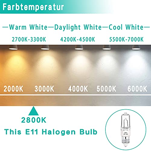 Ybek Jde11 Halogen Bulb 100W 120V Mini Candelabra Bulb Warm White 2800K Dimmablet4 Jd Type E11 Bulbs (Pack Of 5) #TOP2