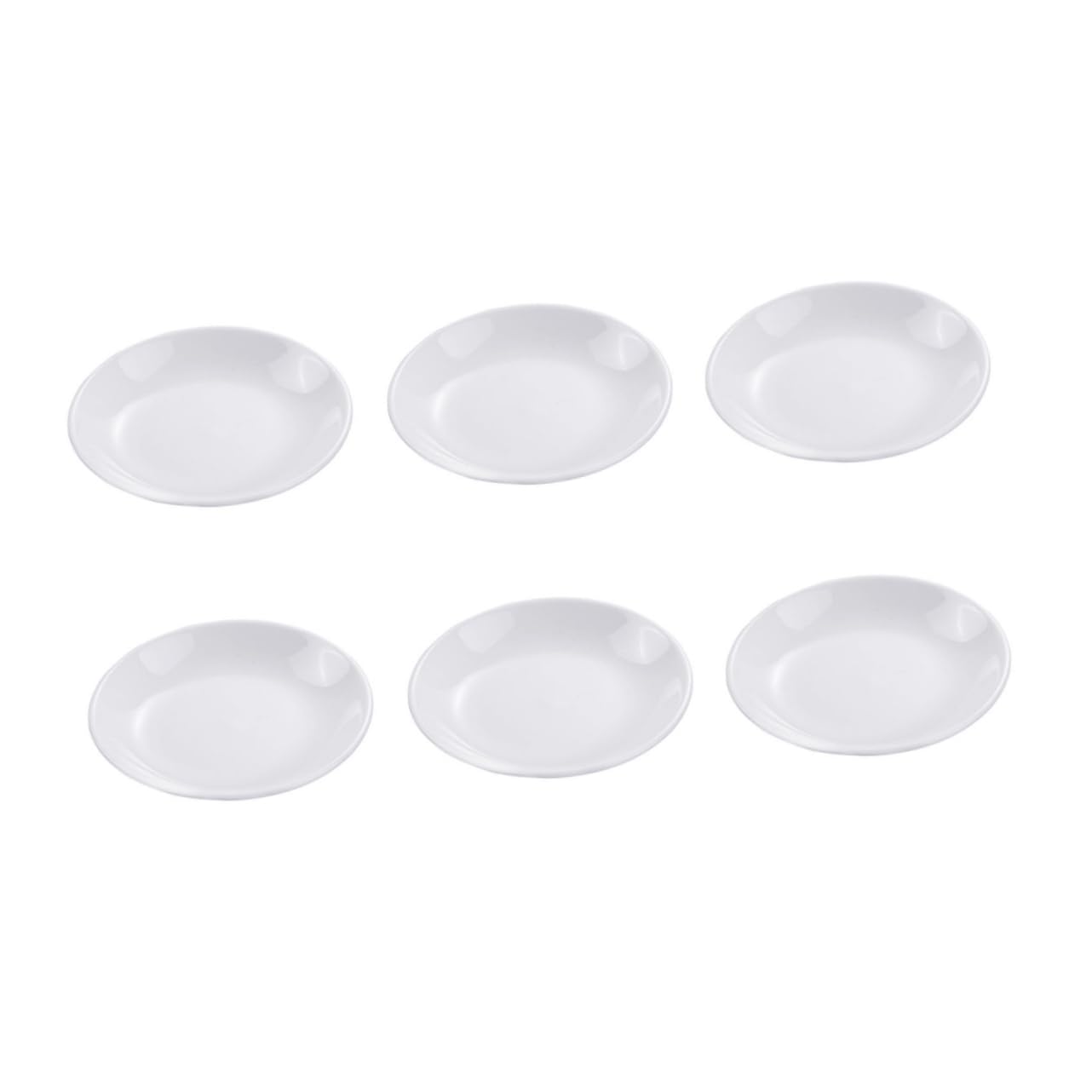 GRIRIW 6pcs Ceramic Saucer Soy Dishes Fruit Bowl Sauce Dipping Holder Tasting Dishes Vinegar Plates Small Serving Exquisite Sauce Container Japanese Seasoning White Ceramics re-usable