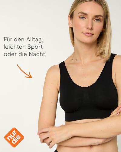 Nur Die Soft Komfort BH Bustier nahtlos ohne Bügel bügelloser Bra Schlaf Bralette mit Breiten Trägern Seamless Damen Mädchen
