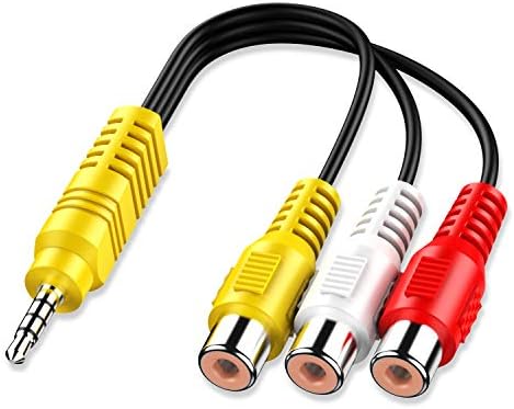 Video AV Component Adapter Cable Replacement for TCL TV, 3 RCA to AV Input Adapter - 23CM/9in