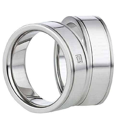 Jewellery Depot Wedding Rings Partner Rings Engagement Rings Stainless Steel with Zirconia + Engraving Proposal Rings Wedding Rings