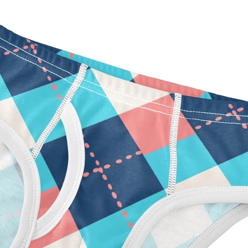 KLL Retro Buffalo Plaid Little Boys Pure Cotton Boxer Briefs Cute Undies4