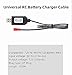 Aliwisdom Universal RC Charger Cable with JST 2 Pin Connector Plug for 7.2V Ni-MH/Ni-CD (6S) Battery Pack, Compatible RC Car/Boat/Plane/Drone/Tank/Helicopters/Other Remote Control Toys