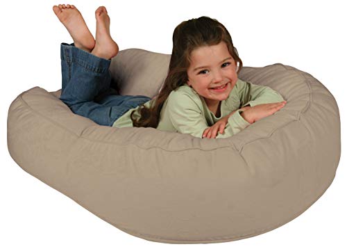 Leachco Pillay Plush Sling-Style Lounger, Latte - Thumbnail 4
