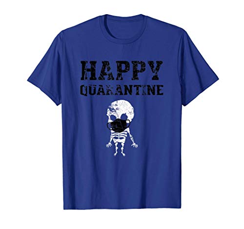 Happy Halloween Quarantine/Lockdown 2020 Skeleton Face Mask Camiseta