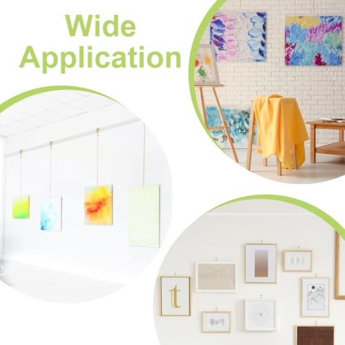 Image of Picture Hanging Kit - 13Pcs Picture Rail Hooks, 3 Rolls 3M Hanging Wires, 40Pcs D Ring Picture Hangers with Screws for Wall Pictures Exhibition(Gold)