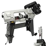 INTSUPERMAI Band Saw Horizontal and Vertical Metal Cutting Band Saw Industrial Metal Cutting Band Saw with 1/2 HP Motor Speed Adjustable 11.42×7.48 Table Size 0-45° Oblique Cutting