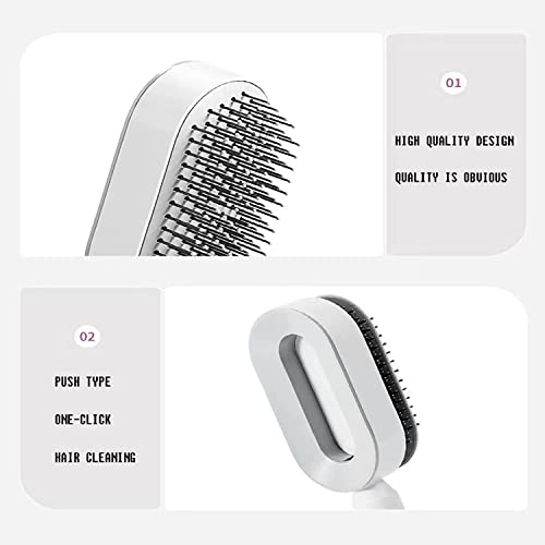 Ruiyue Self Cleaning Hair Brush,3D Air Cushion Massager Brush Airbag Massage Comb Brush, Shaping Comb Self Cleaning Hair Brush For Women Great For Women In Hairdressing Brush (White) #TOP4
