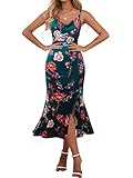 Wunderschöne Designs: Flirty, lustig und feminin, Satinkleider mit Blumenmuster lassen uns nie versagen, sich hübsch zu fühlen und auszusehen. Das bedruckte wadenlange Kleid von Fashionme ist eine Kraft, mit der man sich nicht verlassen kann. Dieses schicke Sommerkleid verfügt über ein seitliches Schlitz-Design, das Ihr Bein zeigt, das sexy und anspruchsvoll aussieht. Dieses sexy Spaghettiträger-Kleid verfügt über einen Wasserfallausschnitt und eine Silhouette mit hoher Taille, die Ihre Figur betont.