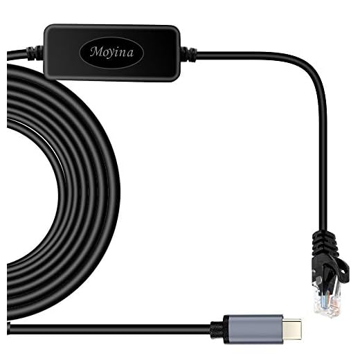 Moyina USB C to RJ45 Gigabit Ethernet Cable for MacBook Thunderbolt 3/Type-C, Windows, Chromebook, Surface Pro, Linux, Android Directly Connected to Switch, Router, Modem