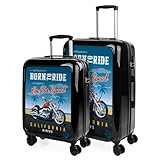 ITACA - Juego de Maletas de Viaje rígidas con Ruedas 360 y Cierre Seguro para Cabina y facturación y Candado de Combinación, Negro