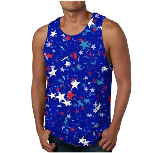 Clearance - Chaleco deportivo sin mangas para hombre, estampado digital en 3D, para verano, playa, cuello redondo, camiseta sin mangas para gimnasio, deportes, entrenamiento, rosa, XL