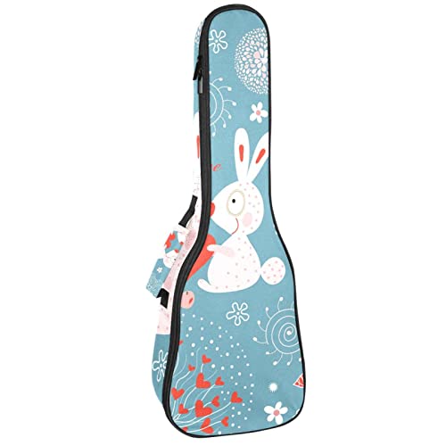 Sac de transport pour ukulélé ténor et soprano - Housse imperméable lapin bleu 53-60 cm