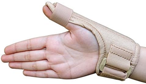 HealthGoodsIn - Thumb Spica Splint | Thumb Stabilizer | Thumb Brace for Tissue Injuries | Support Brace with Thumb Spica Lightweight, Breathable | Fits for Both Hands (Beige)