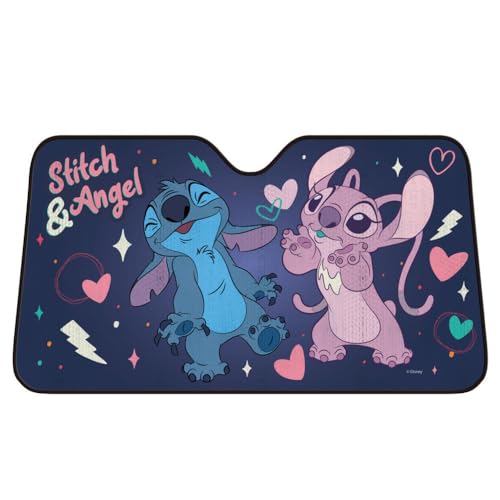 PARASOLE PER AUTO DI MISURA 150X80CM STITCH CON PROTEZIONE RAGGI UV OLTRE IL 97%