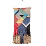 SARO LIFESTYLE Bohem Collection Textured Woven Wall Hanging With Multi-Colored Design, 18' x 40'