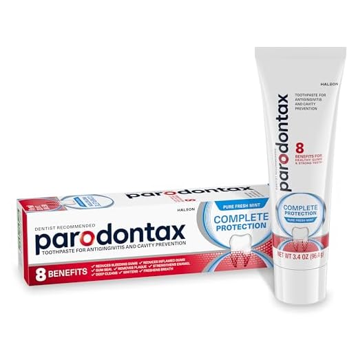 Parodontax Complete Protection Toothpaste for Bleeding Gums, Gingivitis Treatment and Cavity Prevention, Pure Fresh Mint - 3.4 Ounces