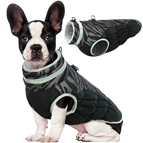 Lelepet Dog Coat Warm Dog Winter Coat Waterproof Dogs Jacket with Harness Built in Reflective Pet Fleece Vest Zip-Up Cold Weather Coats for Small Dogs Turtleneck & Windproof Coats Yorkie Arm