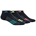 adidas Women's Superlite Low Cut Socks (3 Pack), One Size, Black/Graphite/EQT Green/Semi Solar Slime/Shock Red