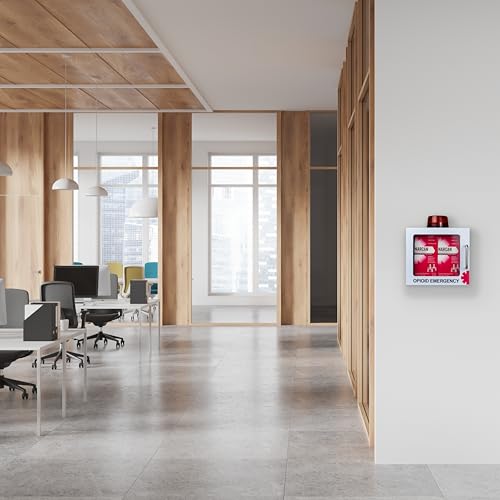 Image of NARCAN Nasal Spray Wall Unit Kit - Unit Includes Wall Cabinet with Alarm, Wayfinding Signage, Directions for Use Poster