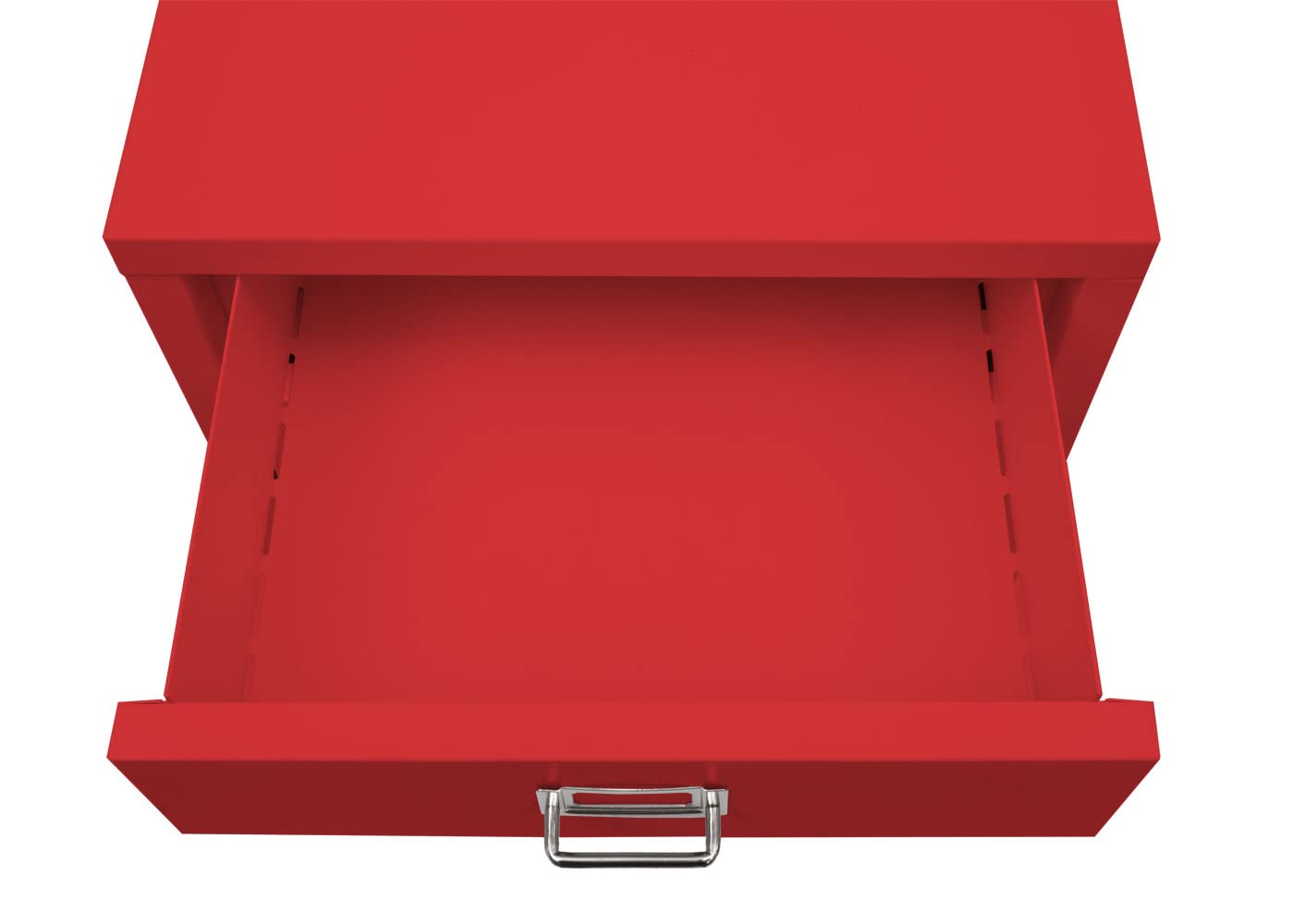 Mendler Rollcontainer HWC-L49 55x40x41cm 4 Schubladen - rot | Schubladenschrank, Stahlschrank, Aktenschrank, Metall