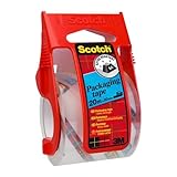3M Scotch Handabroller für Paketklebeband , 48 mm x 20,3 m, Transparent - Ideal zum Verschließen von Paketen und Kartons