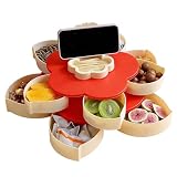 Geteiltes Serviertablett | Blütenförmige drehbare Box,Gemüseplatte mit Unterteilungen,für Buffet, Brunch, Dinner, Picknick, Party, Zuhause, Camping, Küche