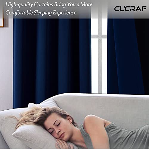 Cucraf Blackout Curtains 72 Inches Long, Room Darkening Window Curtain Panels, Rod Pocket Thermal Insulated Solid Drapes For Bedroom Living Room, 52X72 Inch, Royal Blue, Set Of 2 Panels #TOP2