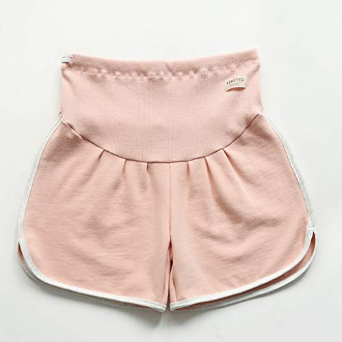 NO LOGO W-Shuzhen, Pantaloncini di Gravidanza in Cotone per Le Donne Pantaloncini di maternità Incinta Pantaloni di Gravidanza Pantaloni Casual a Vita Alta Ropa Mujer (Colore : Rosa, Taglia : M)