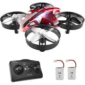 Mini Drones for Kids and Beginners Remote Control Toys, Quadcopter 2.4Ghz 6-Axis Gyro 4 Channels, RC Helicopter Plane Best Kid Toys Gift AT-66(Red)